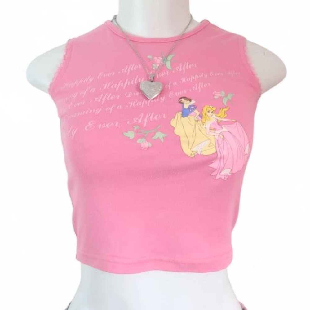 Y2K Disney Princess pink baby tee cropped